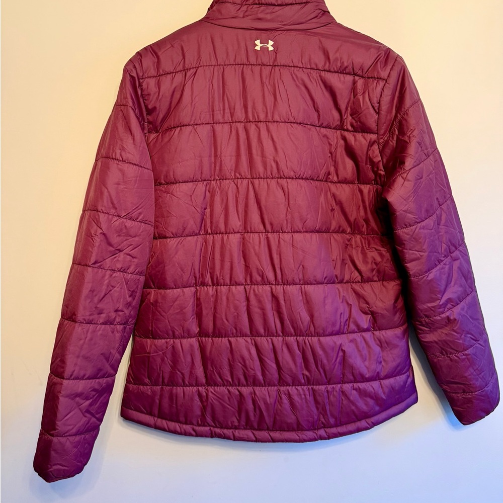 Under Armour Maroon and Peach Quilted Puffer Jacket Coat Women’s Winter Outdoor - Picture 2 of 9